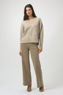 Joseph Ribkoff Ladies Oyster Sweater Knit Pullover w/Sequins