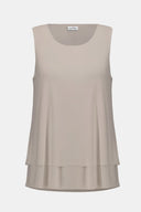 Joseph Ribkoff Silky Knit Layered Sleeveless Moonstone Top