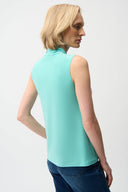 Joseph Ribkoff Ladies Silky Knit Sleeveless Trapeze V-neck Oceanic Top