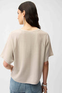 Joseph Ribkoff Ladies Sequins Yarn Short Sleeve Moonstone Sweater