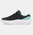 Under Armour Girls Black/Comet Green/Virtual Violet Surge 4 Running Shoe