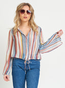 Dex Ladies Blouse with Drawstring Hem