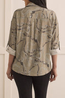 Tribal Ladies Roll Up LS Blouse