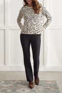 Tribal Ladies LS Crew Neck Reversible Sweater