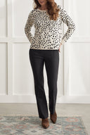 Tribal Ladies LS Crew Neck Reversible Sweater