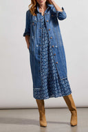 Tribal Ladies Long Duster Denim Jacket