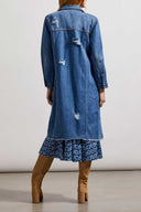 Tribal Ladies Long Duster Denim Jacket