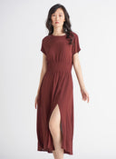 Dex Ladies Smocked Waist Midi Dress