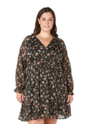 Dex Ladies Tiered Wrap Dress