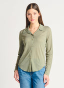 Dex Ladies Mesh Button Front Top