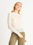 Dex Ladies Mesh Ribbed Sweater Top