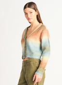 Dex Ladies Button Front Gradient Cardigan