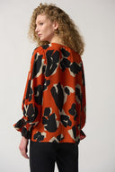 Joseph RibKoff Ladies Tandoori V-Neck Puff Sleeve Top