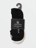 Volcom Ladies No Show 3pk Multi Sock