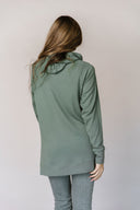 Ampersand Ave Ladies Chive Sideslit Hoodie