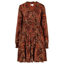 Apricot Ladies Rust Paisley Ruffles Dress