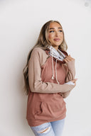 Ampersand Ave Ladies Kiss & Tell Doublehood Sweatshirt