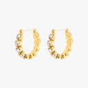 Pura Vida Ladies Gold Stone Heart Hoop Earrings