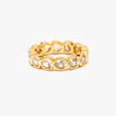 Pura  Vida Ladies Gold Stone Heart Ring Band