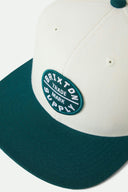 Brixton Mens Off White/Night Sage Oath III Snapback