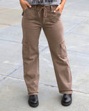 Grace and Lace Ladies Sueded Twill Cargo Pant
