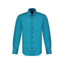 Leo Chevalier Mens Sottosopra Adjusted Fit Teal Green Dress Shirt
