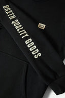 Brixton Mens Black Woodburn Label Hoodie