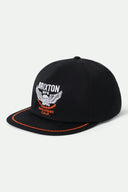 Brixton Mens Black Waller Snapback