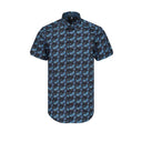 Leo Chevalier Mens Navy 100% Cotton Red Label Adjusted Fit SS Shirt