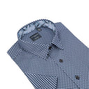 Leo Chevalier Mens Navy Mini Print SS Non Iron Sport Shirt