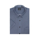 Leo Chevalier Mens Navy Mini Print SS Non Iron Sport Shirt