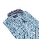 Leo Chevalier Mens Mint Print SS Non Iron Sport Shirt