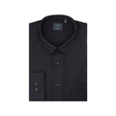 Leo Chevalier Mens Black Regular Fit Hidden Button Down No Iron Shirt
