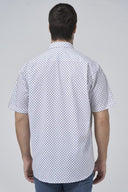 Leo Chevalier Mens Beige Dot Print Tall Non Iron SS Sport Shirt
