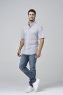 Leo Chevalier Mens Beige Dot Print Tall Non Iron SS Sport Shirt