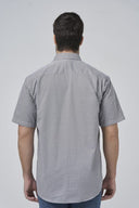 Leo Chevalier Mens Grey Geo Print SS Non Iron Sport Shirt