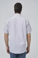 Leo Chevalier Mens Black/Grey Waves Print SS Non Iron Sport Shirt