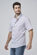 Leo Chevalier Mens Black/Grey Waves Print SS Non Iron Sport Shirt