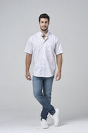 Leo Chevalier Mens Grey Abstract Print Tall SS Non Iron Sport Shirt