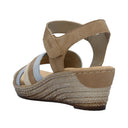 Rieker Ladies Beige Combination 62457-90 Fanni Sandal