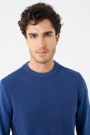 Leo Chevalier Mens Denim Twotone Crewneck Sweater