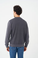 Leo Chevalier Mens Anthracite Twotone Crewneck Sweater