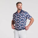 Puma Men's X Arnold Palmer Spring Floral Deep Navy/Pale Pink Golf Polo
