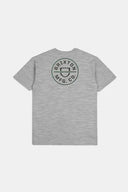 Brixton mens Heather Grey/Washed Black/Pine Crest II SS Tshirt