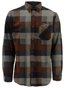 Point Zero Mens Navy/Bronze Severn Cotton Light Brush Flannel Shirt