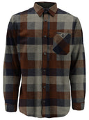 Point Zero Mens Navy/Bronze Severn Cotton Light Brush Flannel Shirt