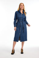 FDJ Ladies Med Wash Midi Denim Dress w/Belt