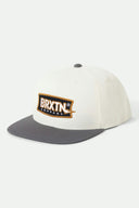 Brixton Mens Off White/Charcoal Lightning MP Snapback