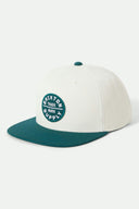 Brixton Mens Off White/Night Sage Oath III Snapback