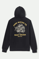 Brixton Mens Burnt Rubber Ford Built Tough Fleece Hoodie